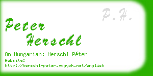 peter herschl business card